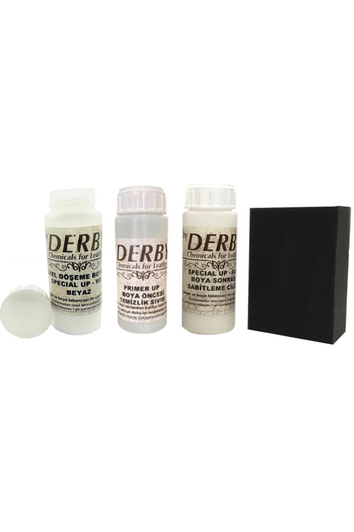Deri Boyama Ve Bakım Seti 100 ml 3'lü Set-beyaz