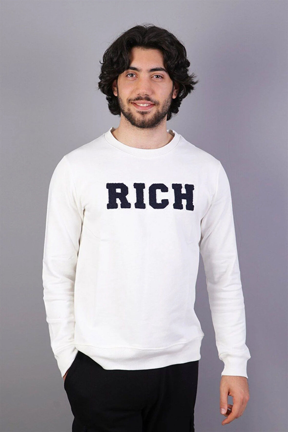 Rich Erkek Baskılı Sweatshirt