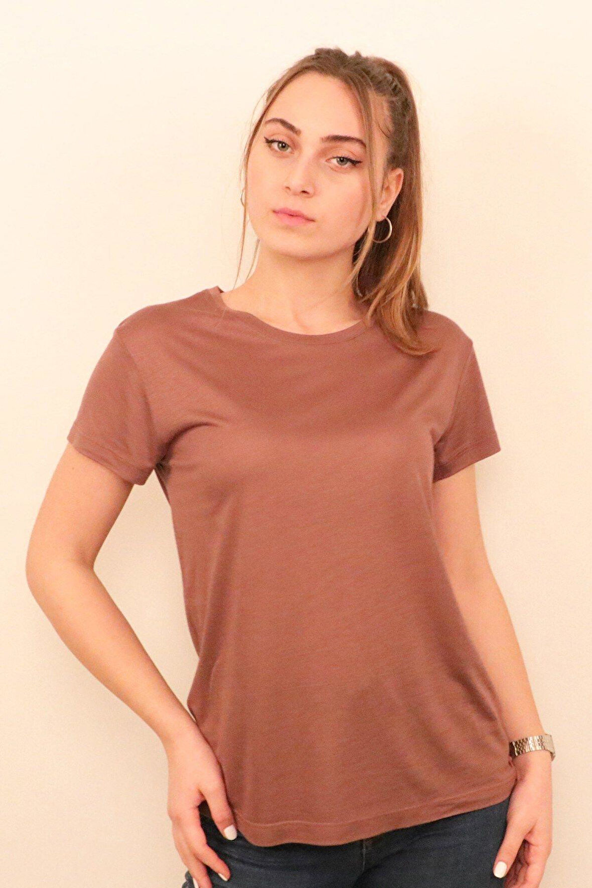 Rich Kadın O Yaka T-shirt %100 Pamuk Tişört