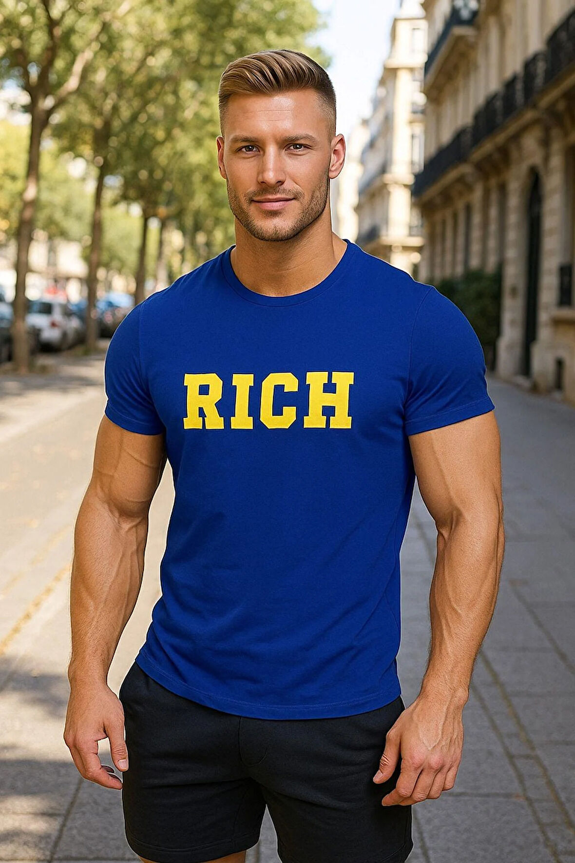 Erkek Nakış Baskılı T-shirt