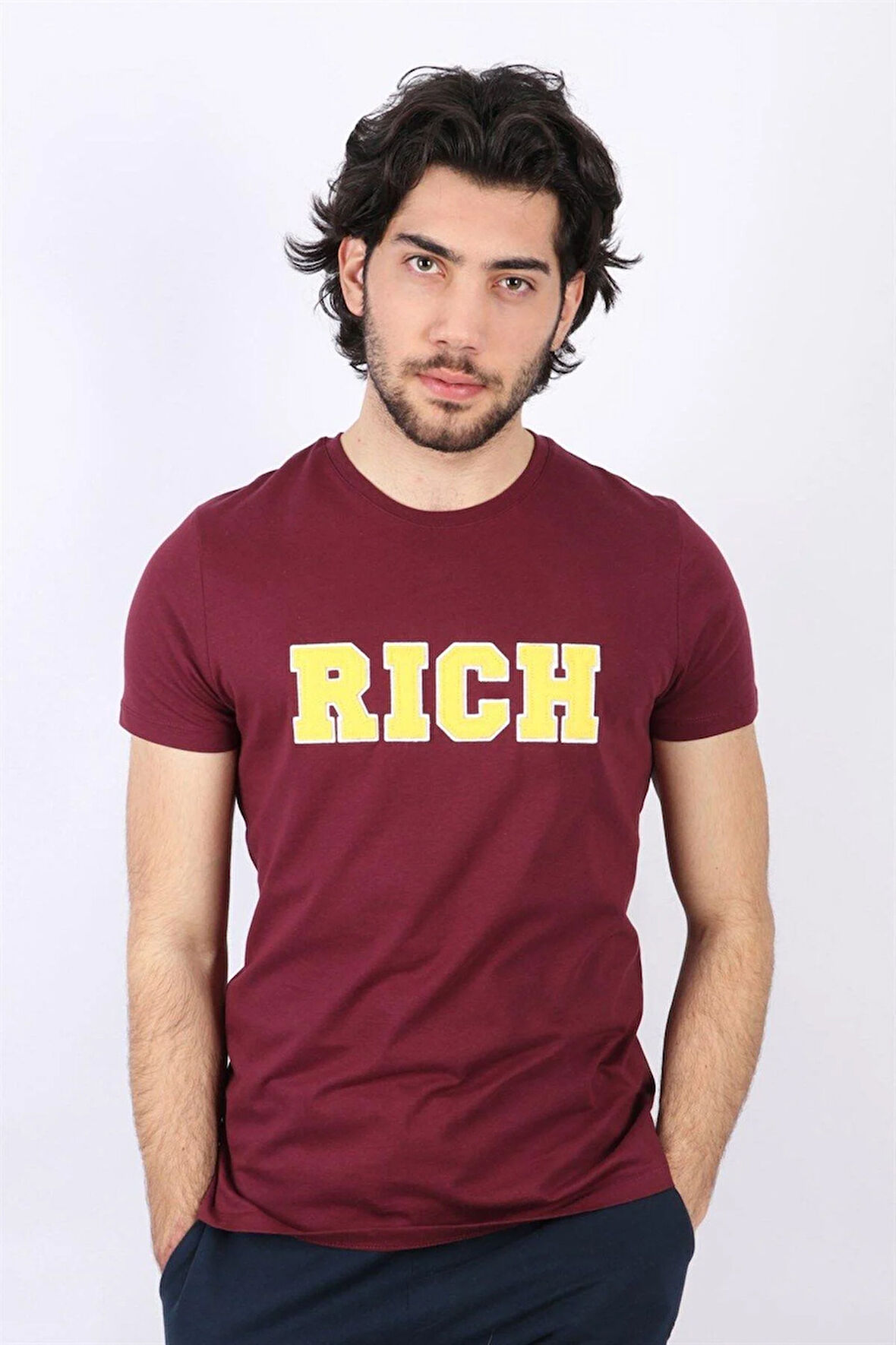 Erkek Nakış Baskılı T-shirt