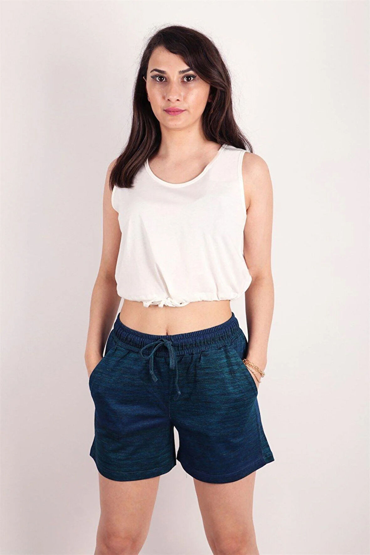 Kadın Desenli Kısa Şort