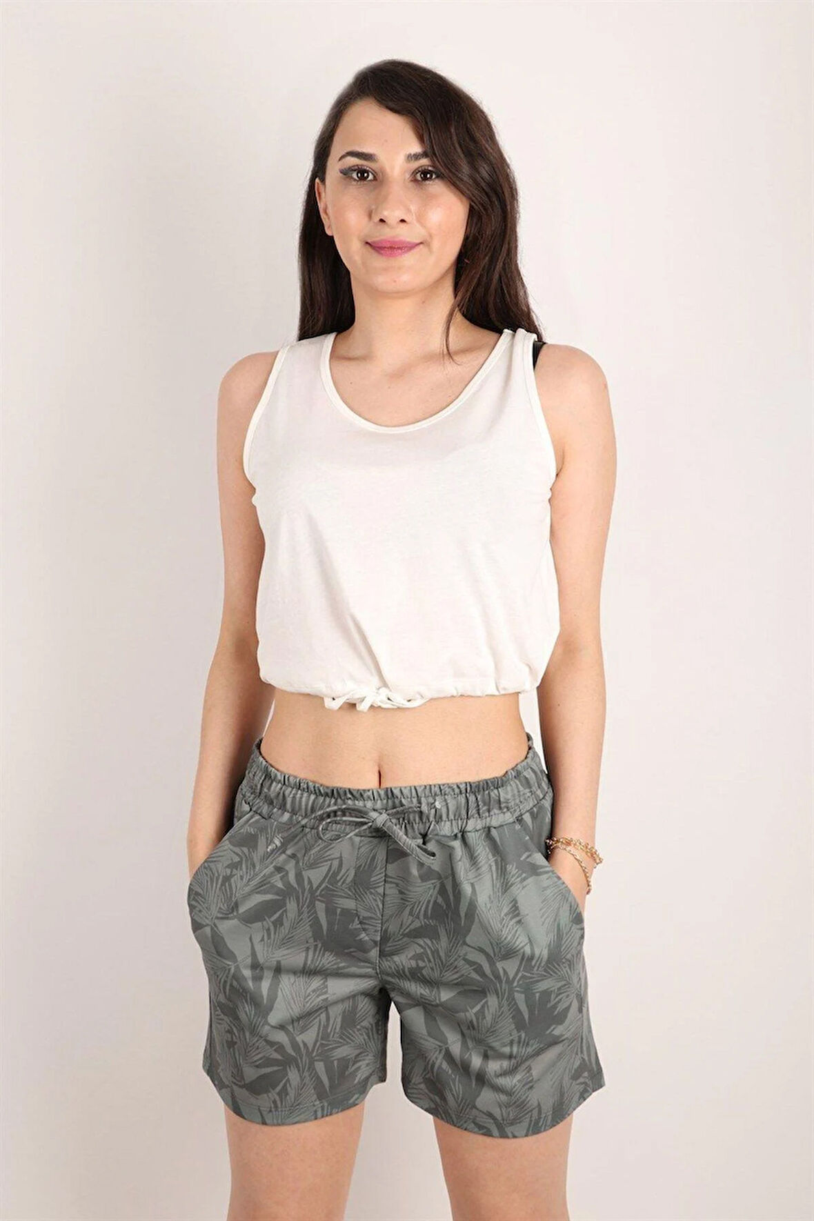 Kadın Desenli Kısa Şort