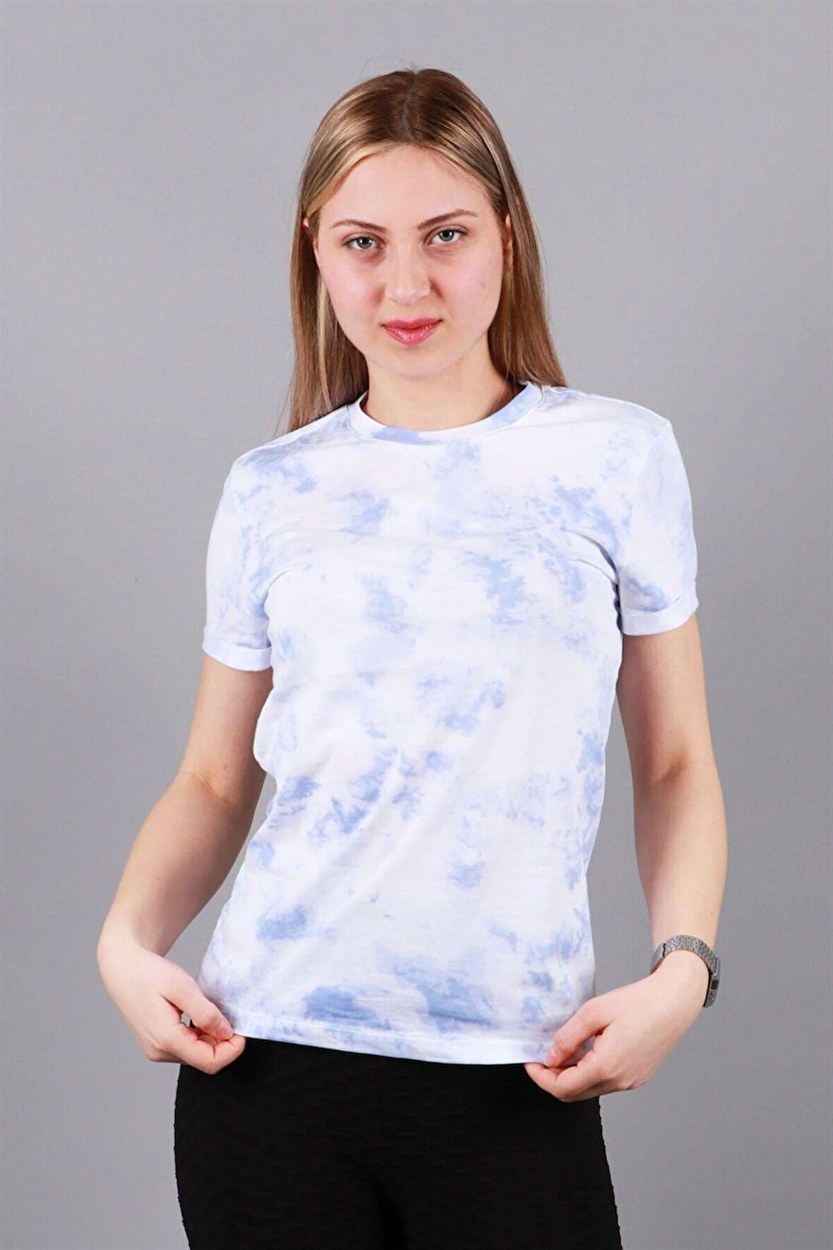 Kadın Bisiklet Yaka T-shirt Tşört