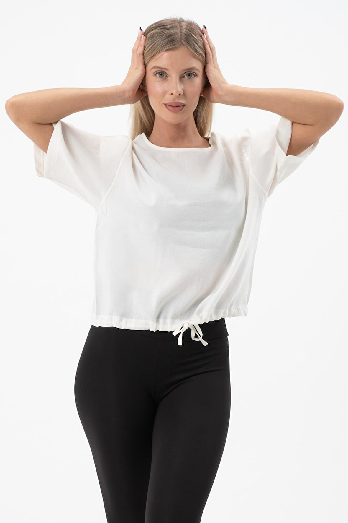 Bisiklet Yaka Oversize Kadın Bluz