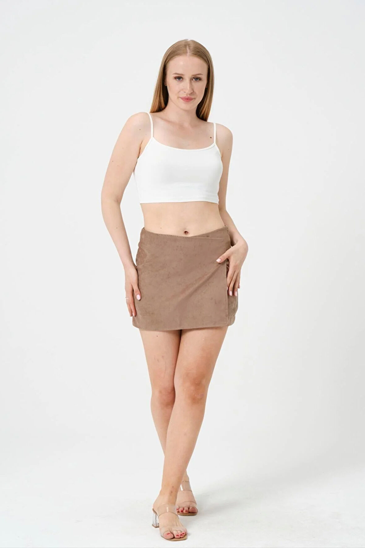 Kadın Kısa Crop Askılı Krop