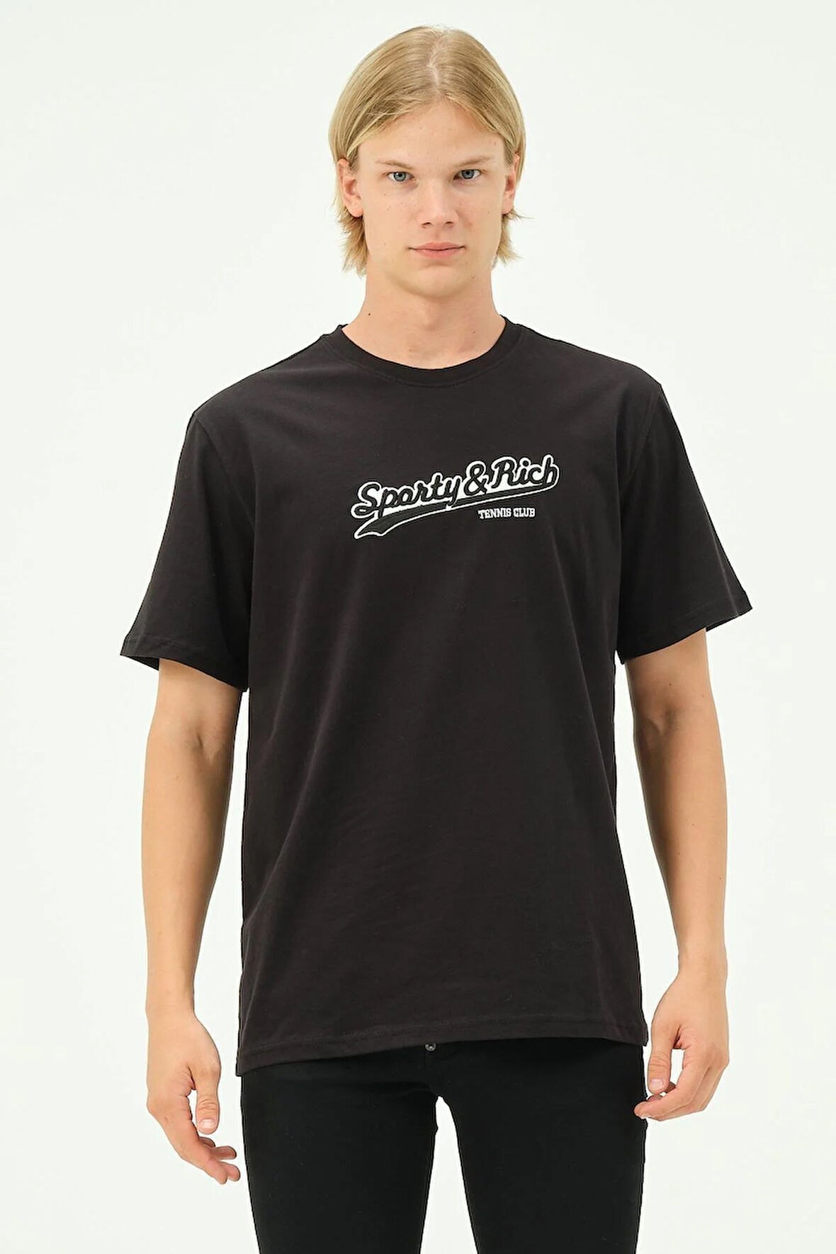 Erkek Nakış Baskılı Spor Oversize Tişört Tshirt.