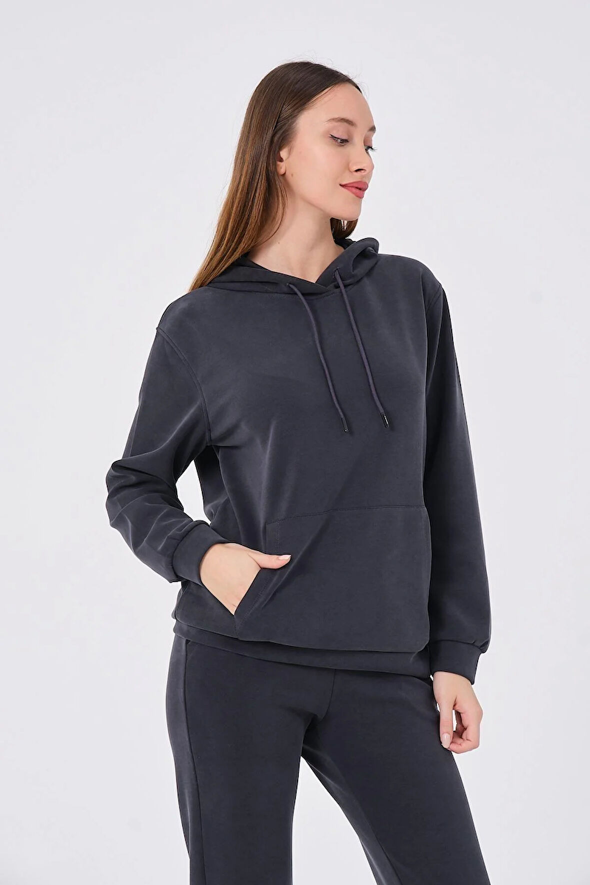 Kadın Yumuşak Kumaş Eşofman Takımı Eşofman Altı ve Sweatshirt