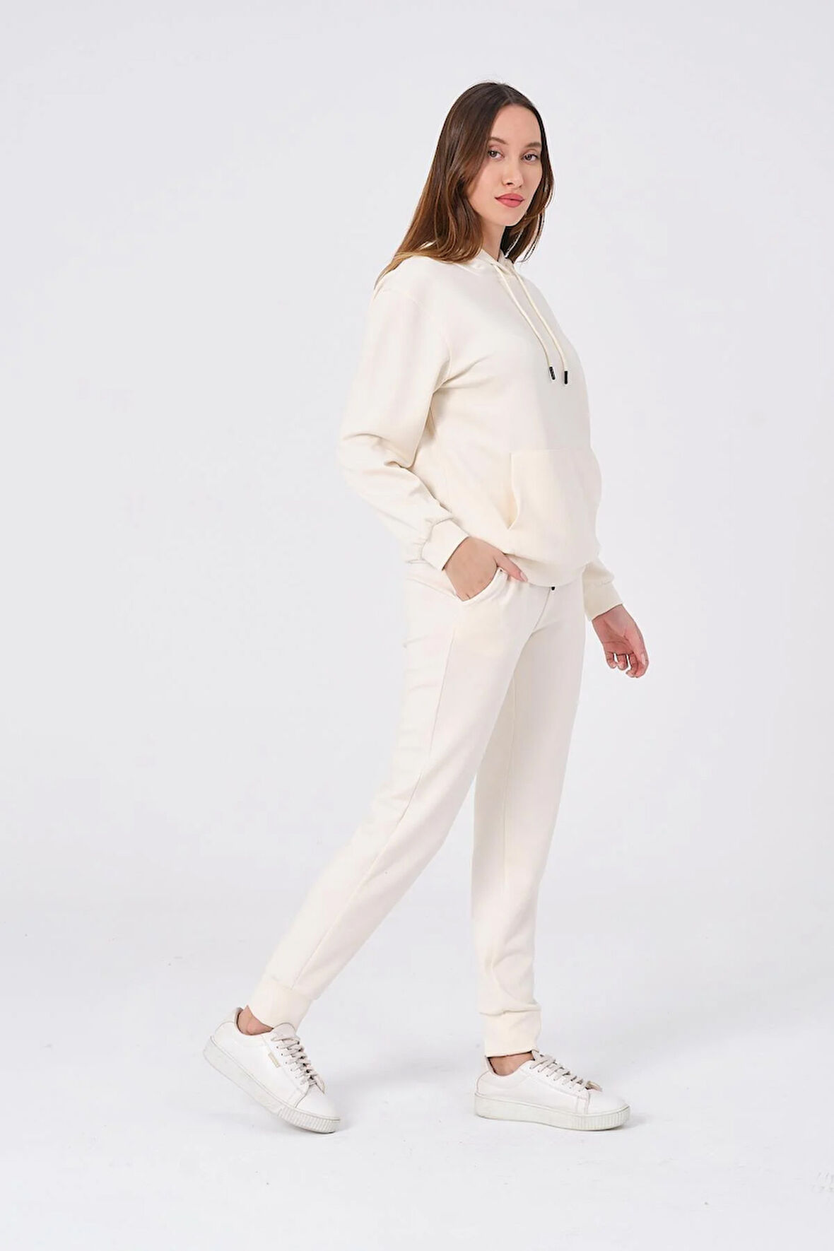 Kadın Yumuşak Kumaş Eşofman Takımı Eşofman Altı ve Sweatshirt