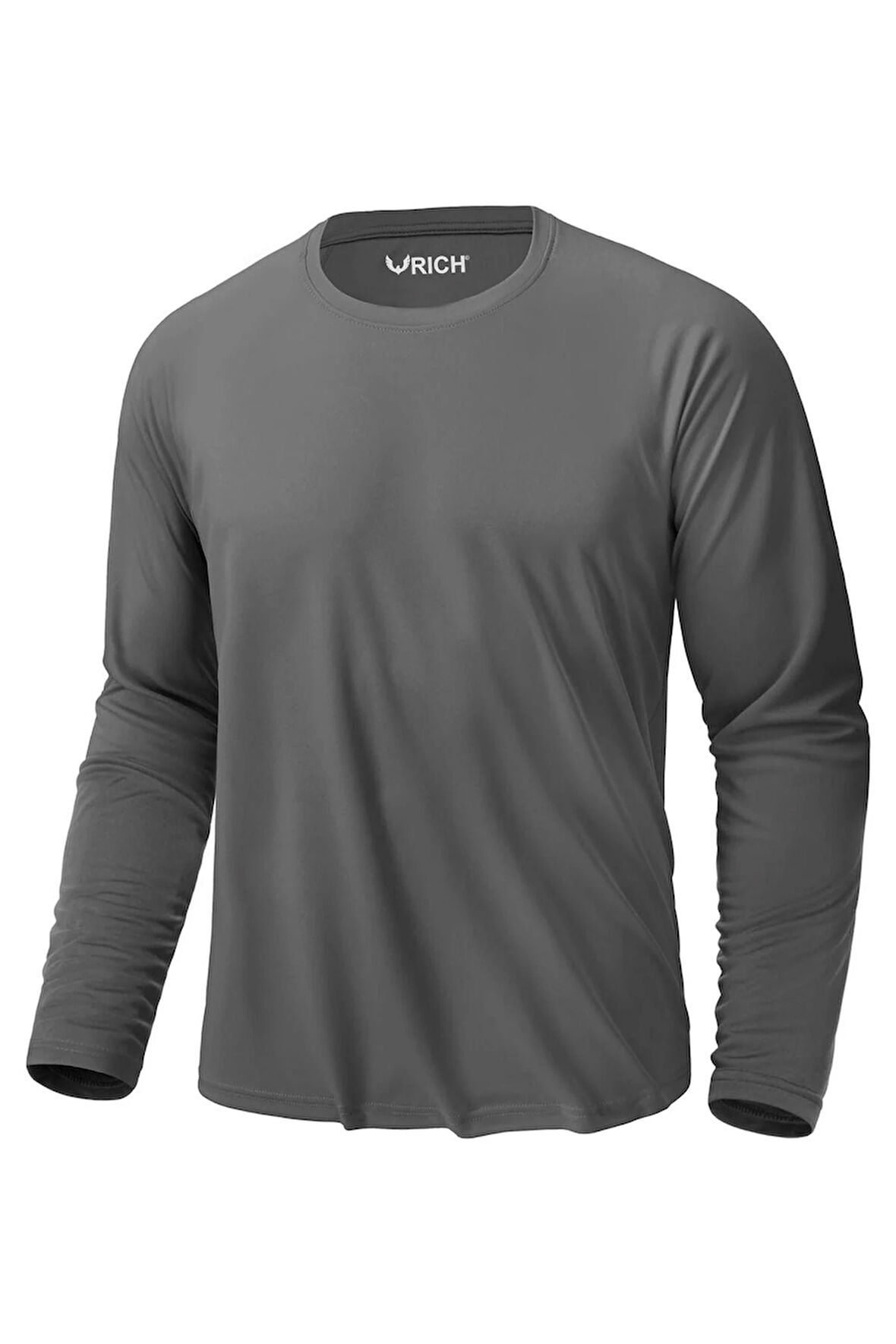 Erkek Antrasit Basic Uzun Kollu Tişört Sporcu Body T-shirt