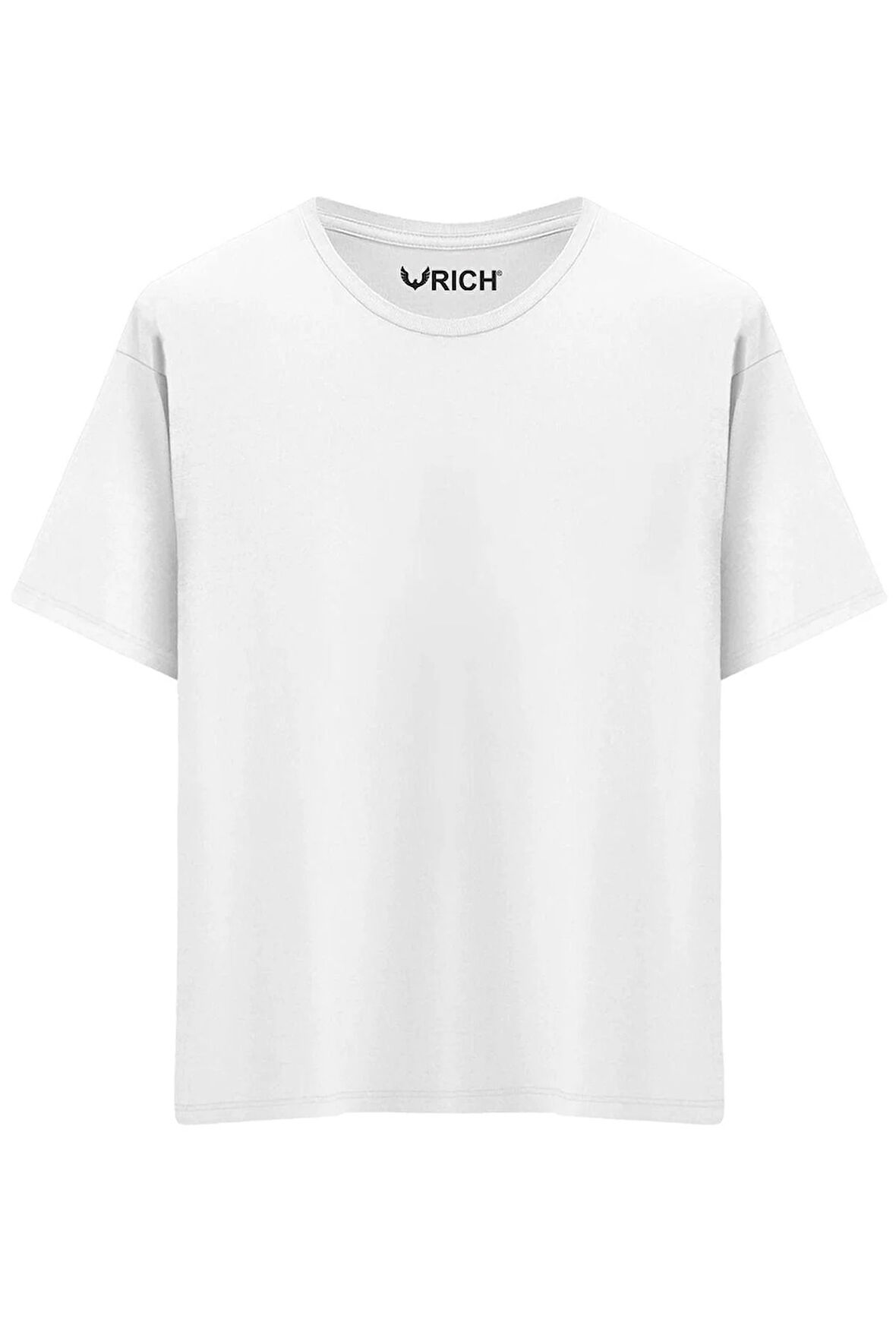 Erkek %100 Pamuk Oversize Tişört Basic Bisiklet Yaka Kısa Kollu T-Shirt