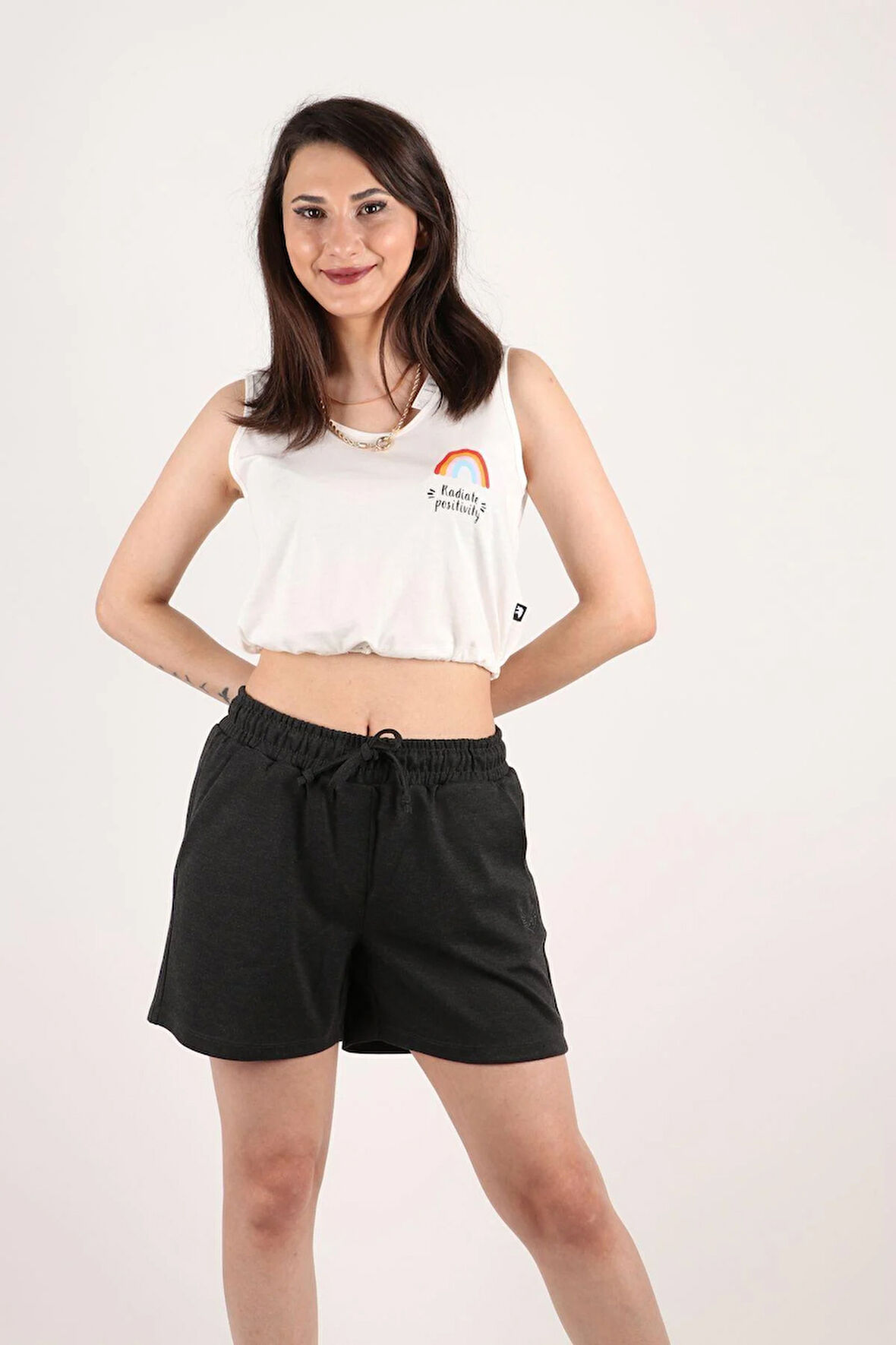 Kadın Siyah Şort Kısa Spor Şort