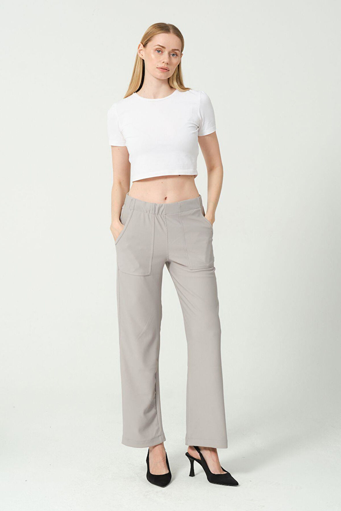 Kadın Yüksek Bel Bol Paça Pantalon