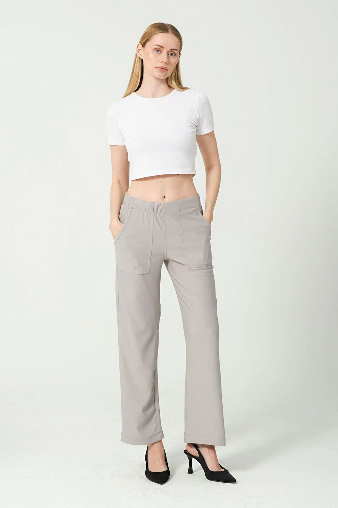 Kadın Yüksek Bel Bol Paça Pantalon