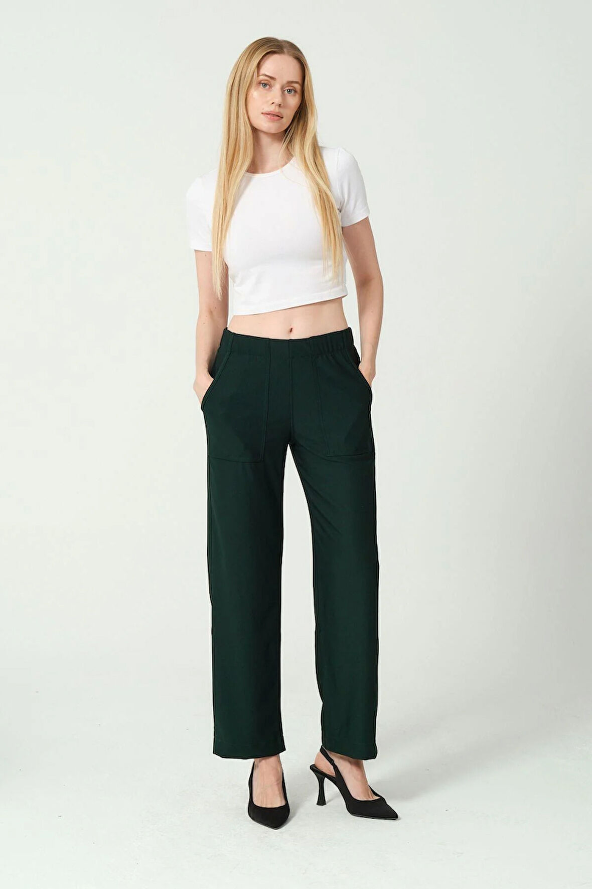 Kadın Yüksek Bel Bol Paça Pantalon