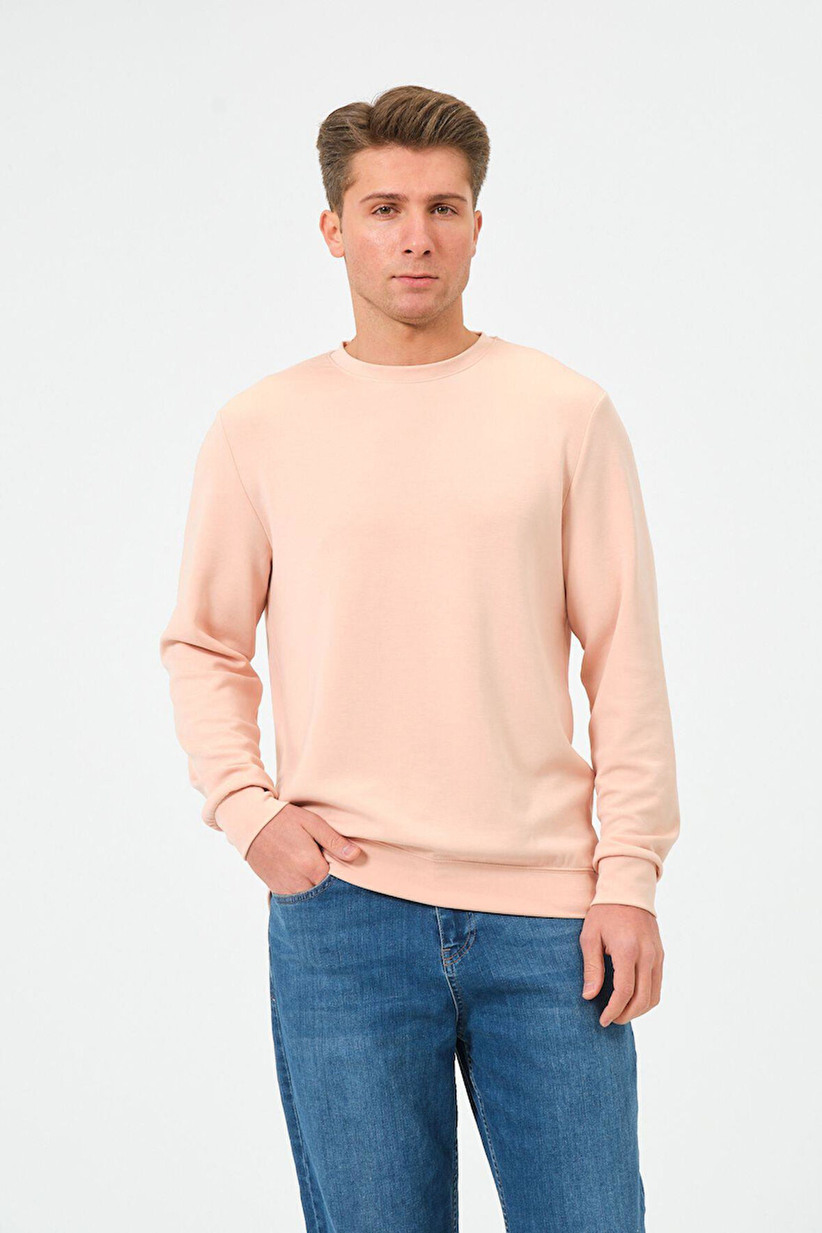 Erkek Oversize Bisiklet Yaka Sucuba Sweatshirt