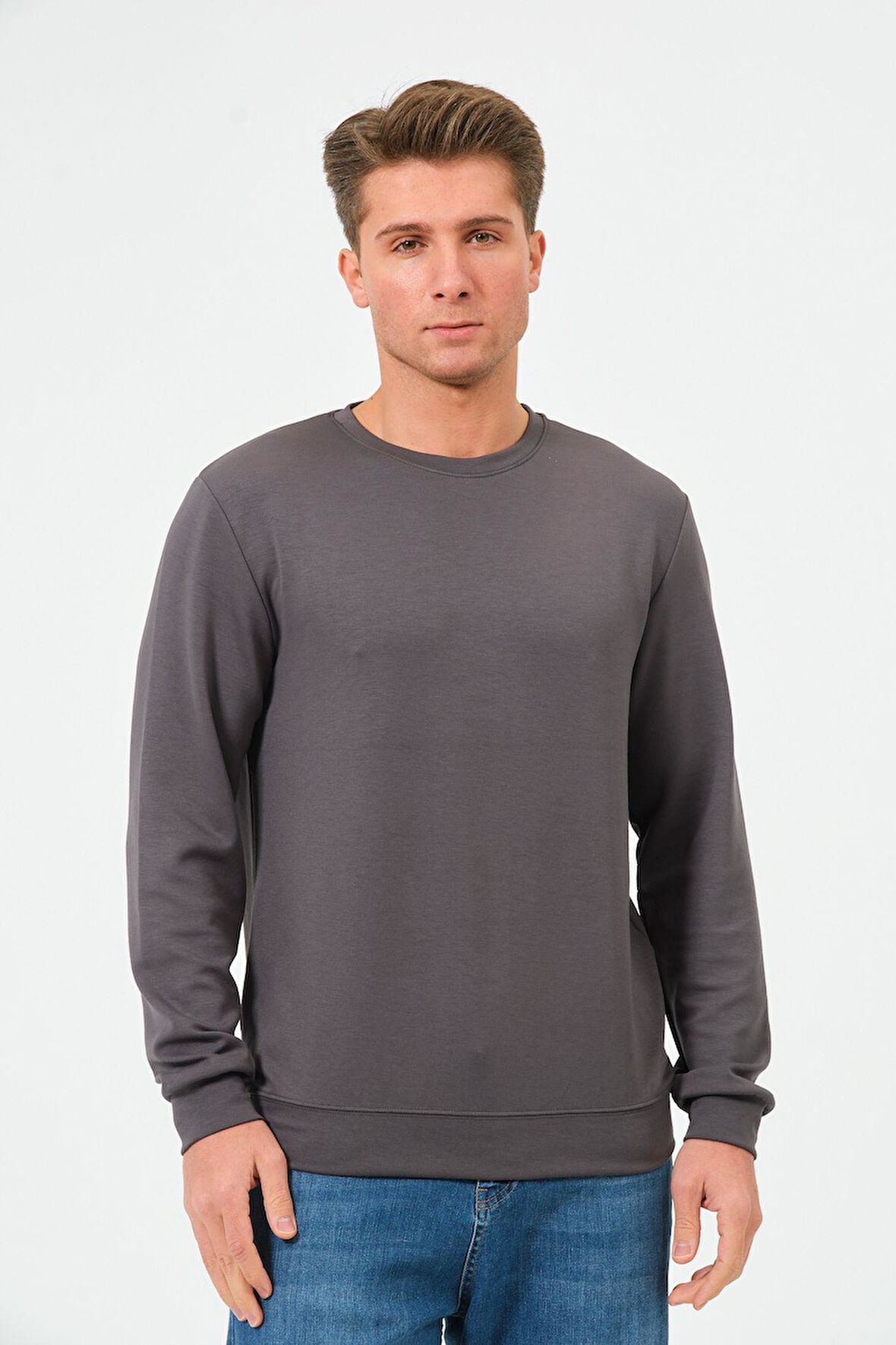 Erkek Oversize Bisiklet Yaka Sucuba Sweatshirt