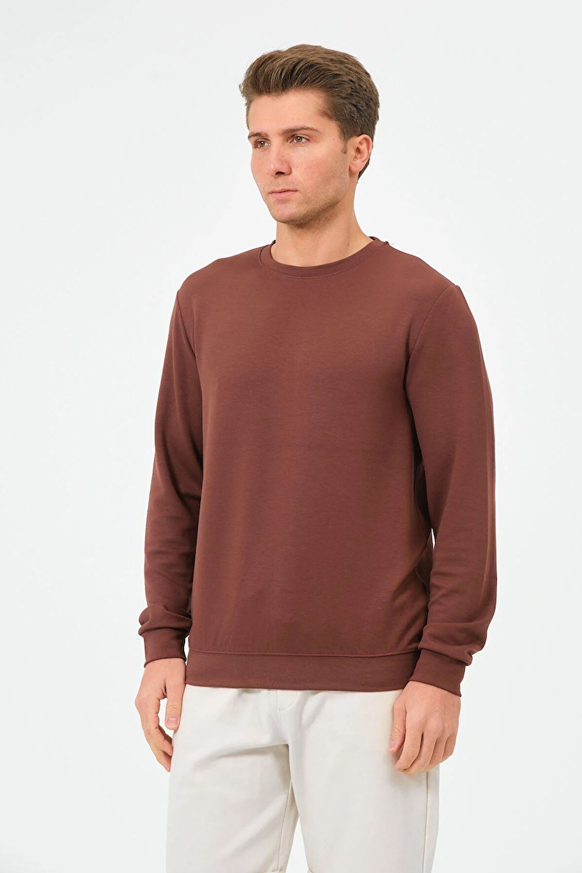 Erkek Oversize Bisiklet Yaka Sucuba Sweatshirt