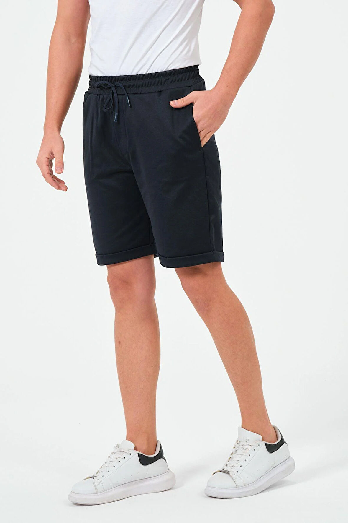 Erkek Düz Renk Regular Fit Bermuda Şort