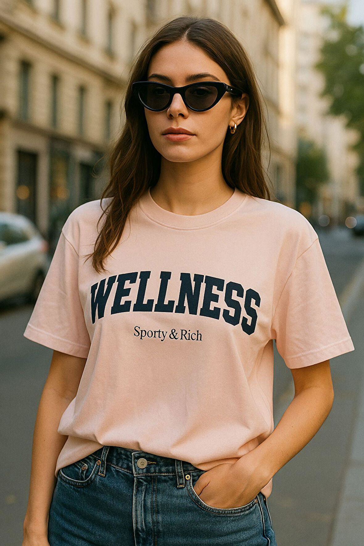 Kadın Basic T-shirt Oversize Crop Rahat Kalıp Baskılı Tişört %100 Pamuk Kısa Kollu Tişört