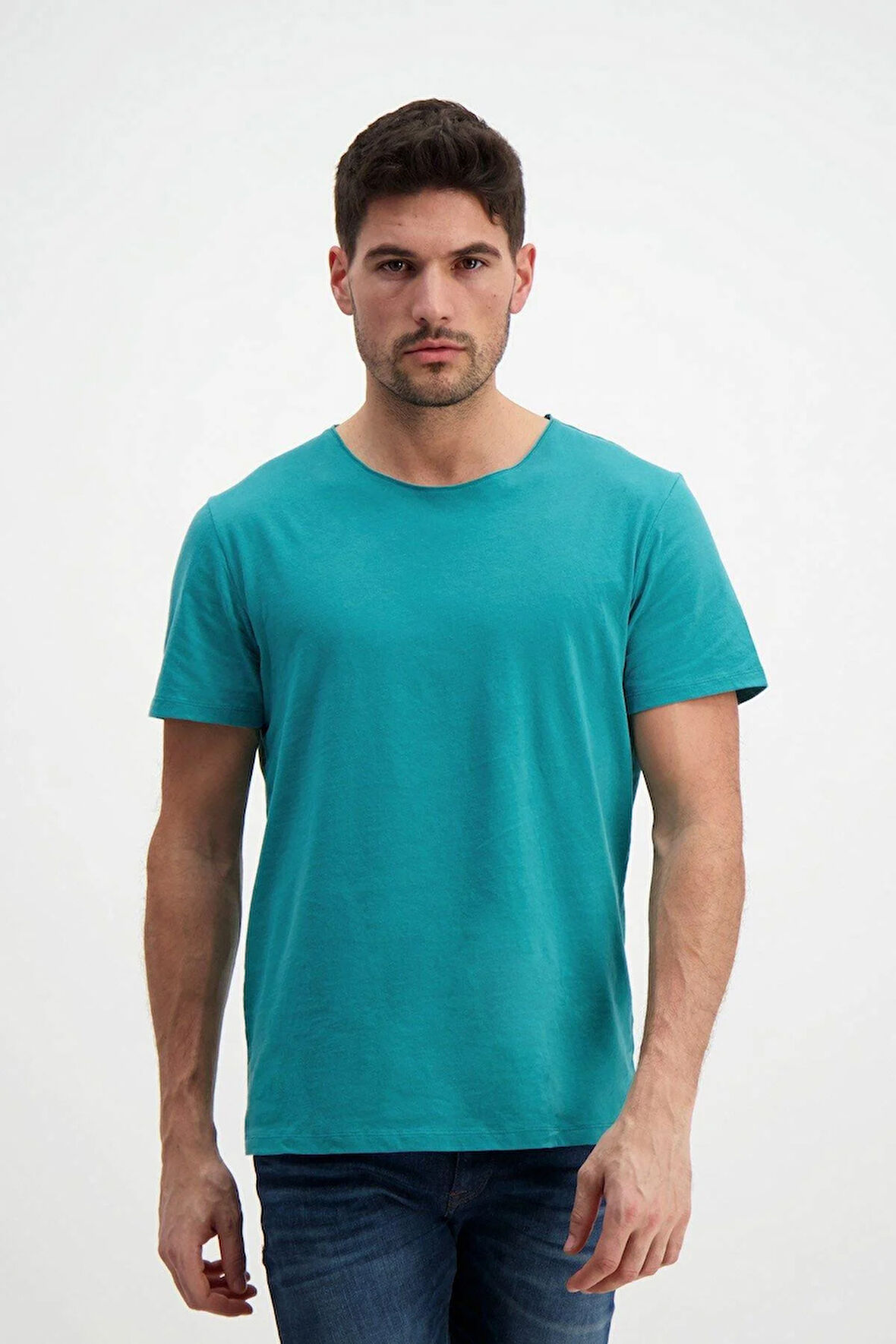 Rich Erkek Yıkamalı Basic T-shirt Tişört %100 Pamuk Tişört