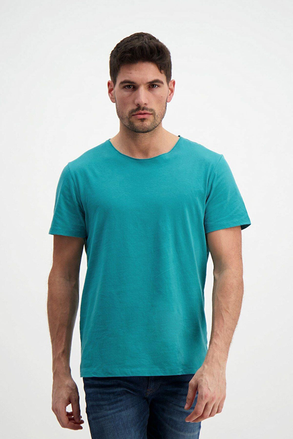 Rich Erkek Yıkamalı Basic T-shirt Tişört %100 Pamuk Tişört