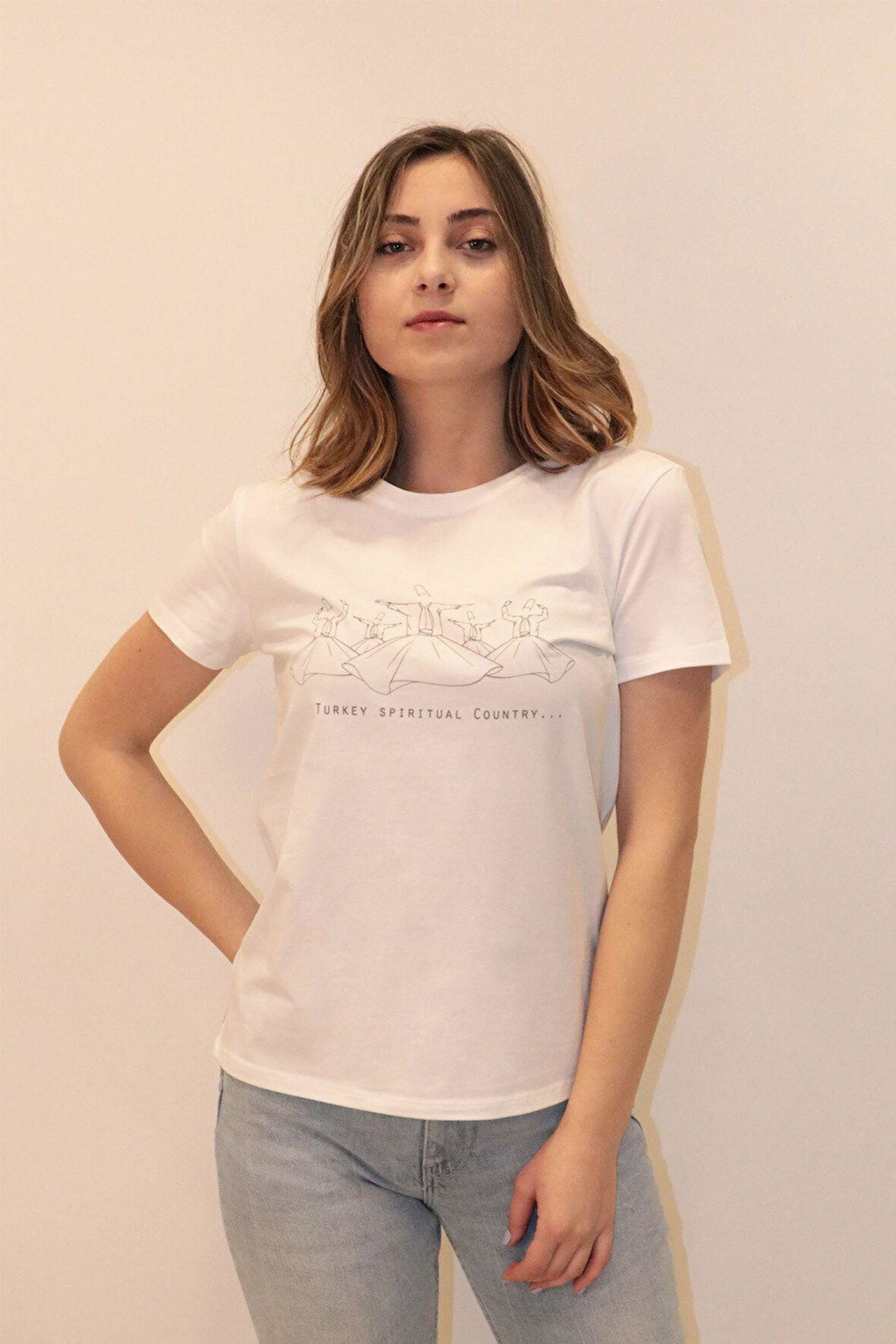 Rich Kadın Bisiklet Yaka T-shirt %100 Pamuk Tişört