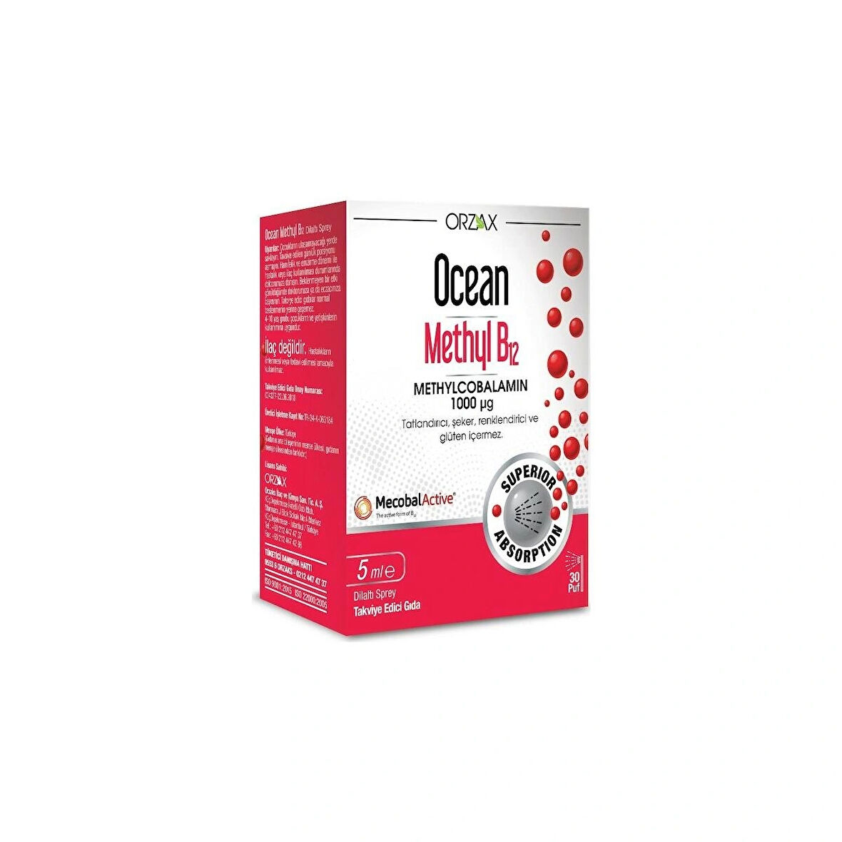 Ocean 1000 Mg Methyl Cobalamin B12 Sprey 5 Ml
