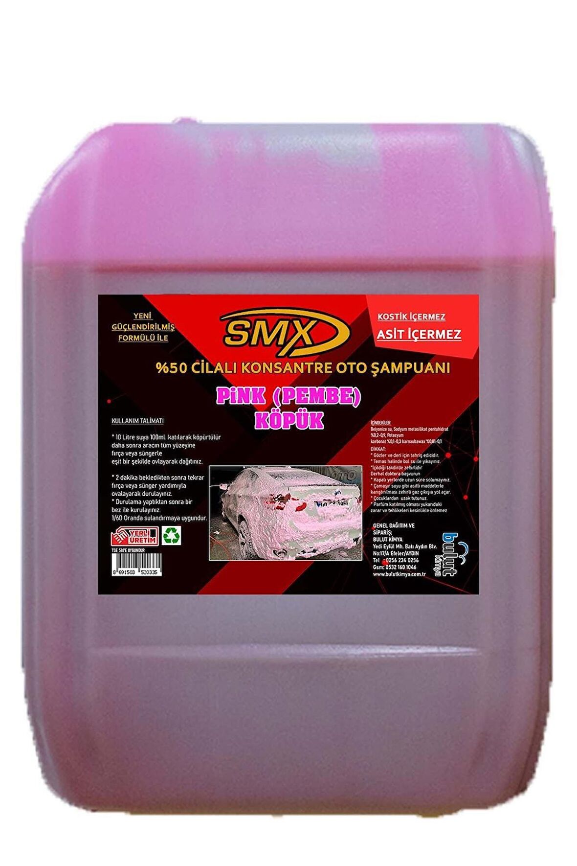 SMX %50 Cilalı Pink Oto Şampuanı (20 LT)