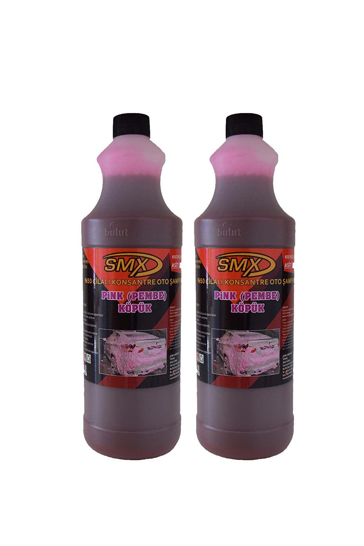 2 Adet SMX %50 Cilalı Pink Oto Şampuanı 1 LT