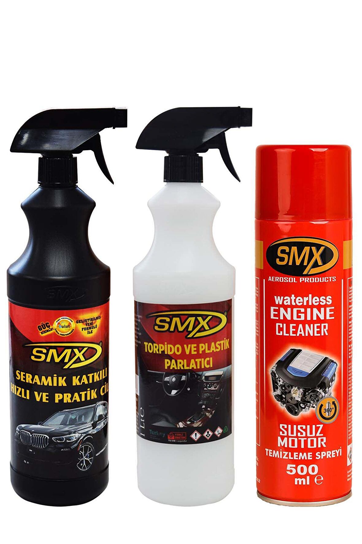 SMX Seramik Cila / Hızlı Cila / Pratik Cila / Susuz Motor Temizleme Spreyi / Torpido Parlatıcı /  Plastik Aksam Parlatıcı / ARAÇ BAKIM SETİ-1