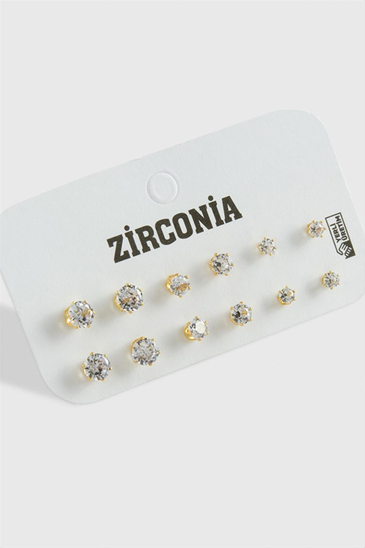 12 Adet Zirkon Tek Taşlı Küpe