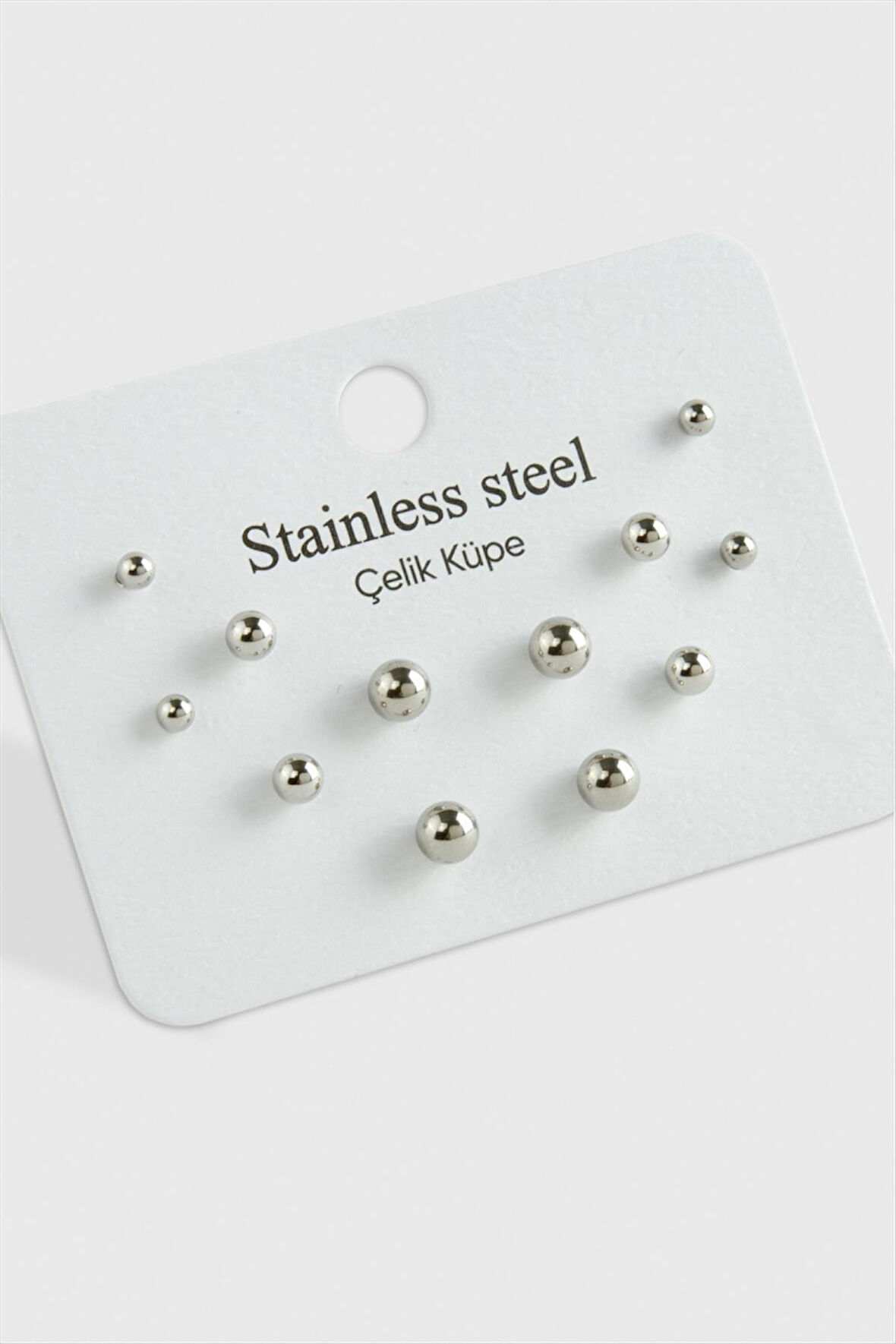 12 Adet Top Çelik Küpe