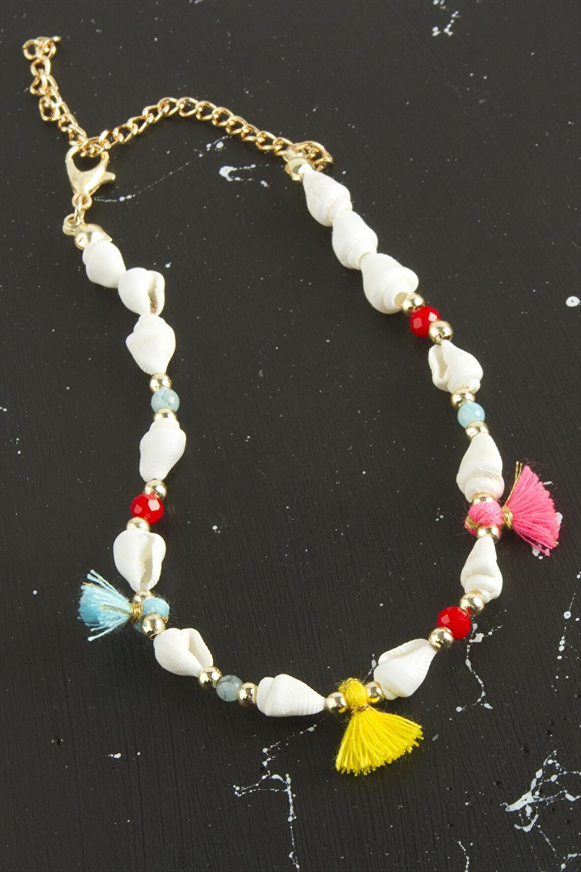 Deniz Kabuğu Püskül Boncuk Halhal