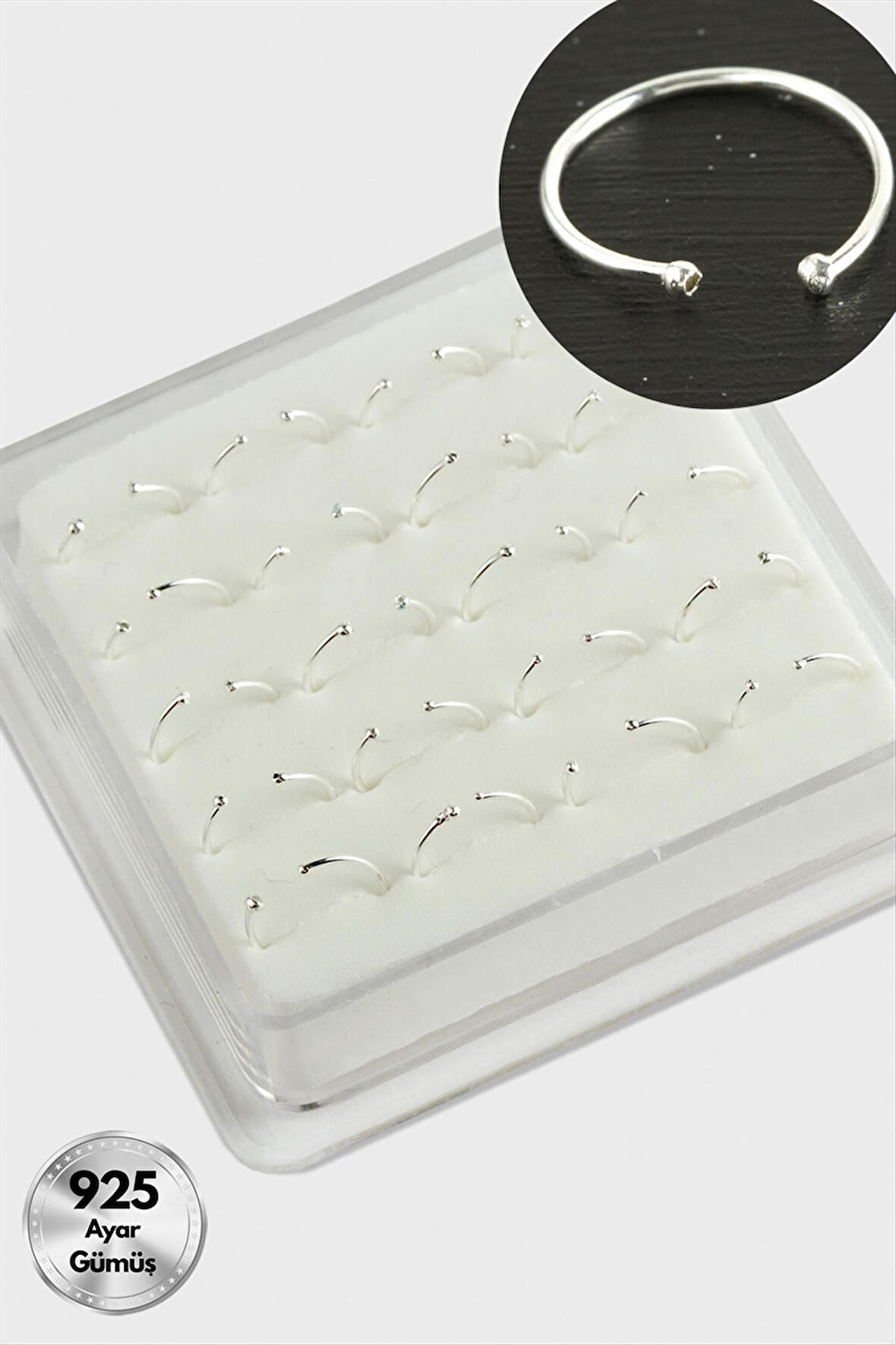 Top Halka Sıkıştırma Gümüş Hızma 20 Adet