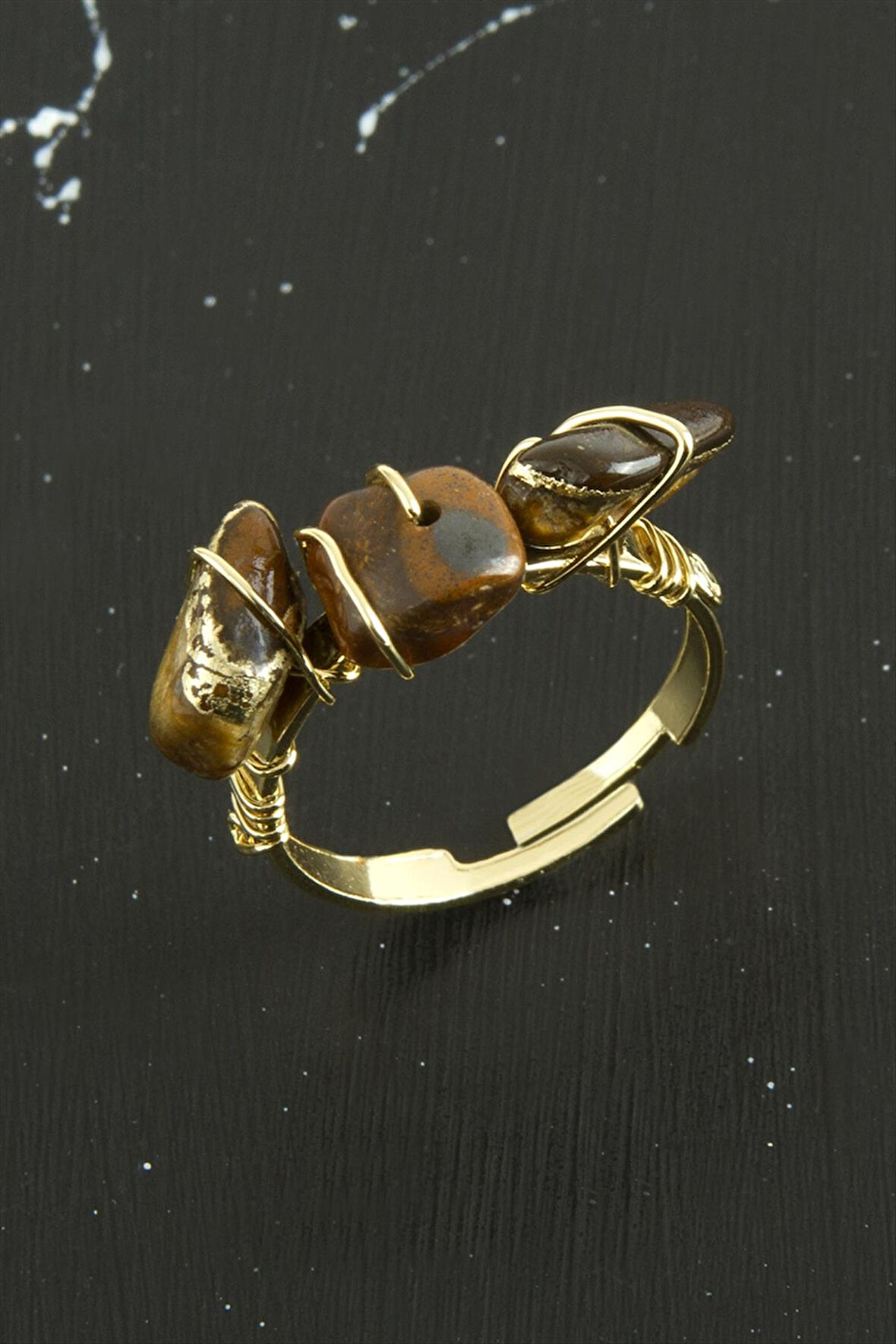 Kırık Doğaltaşlı Eklem Yüzük 1 Adet