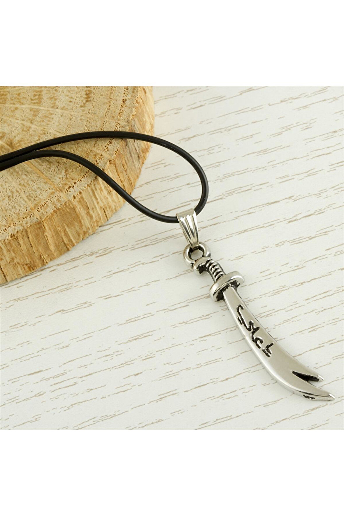 Zülfikar Metal Vinlex Deri Kolye