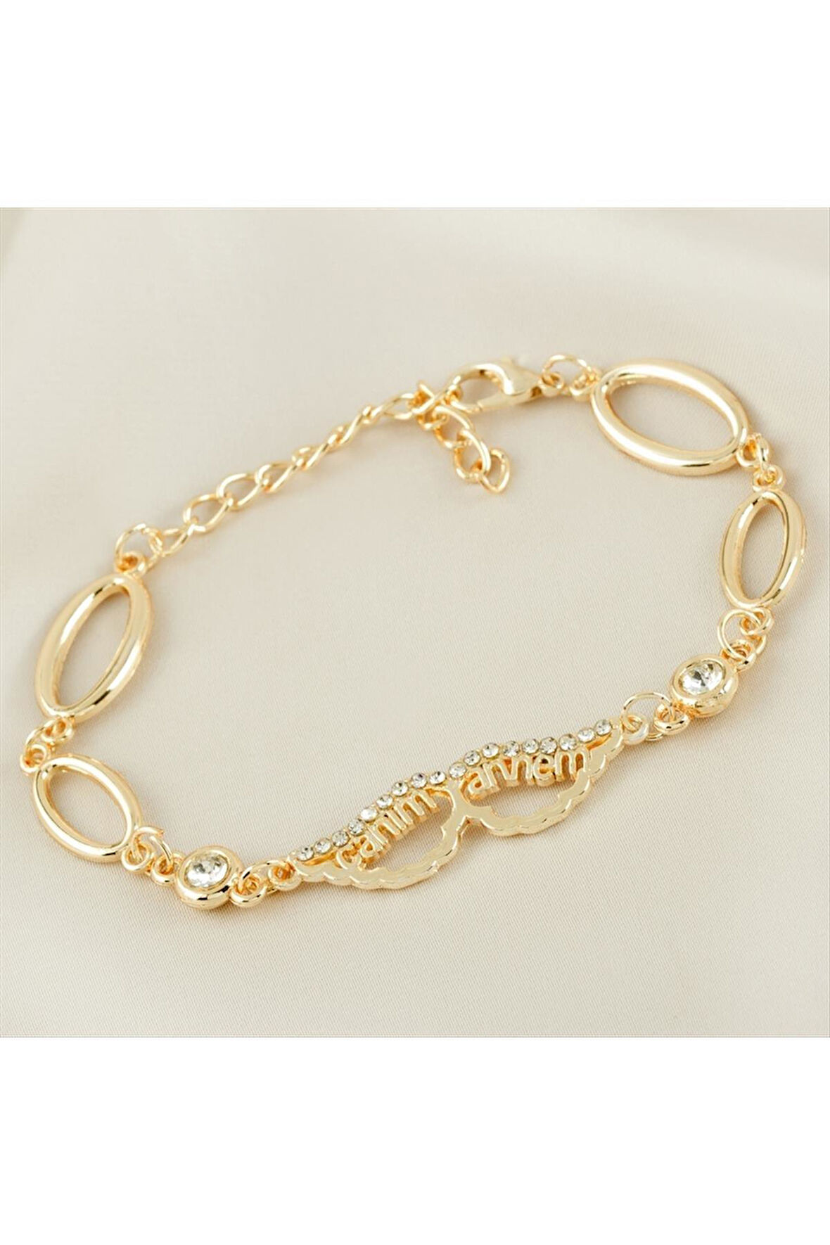 Canım Annem Kanat Taşlı Trend Bileklik