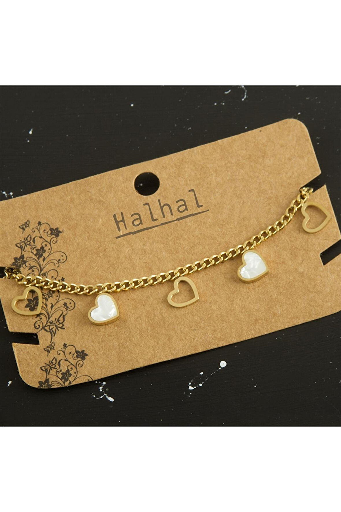 Sedef Kalp Sallantılı Çelik Halhal