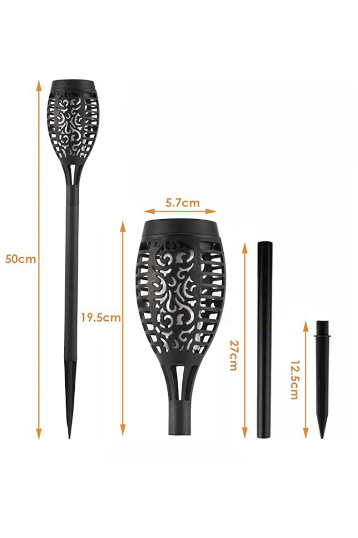 Solar Alev Efektli Bahçe Lambası