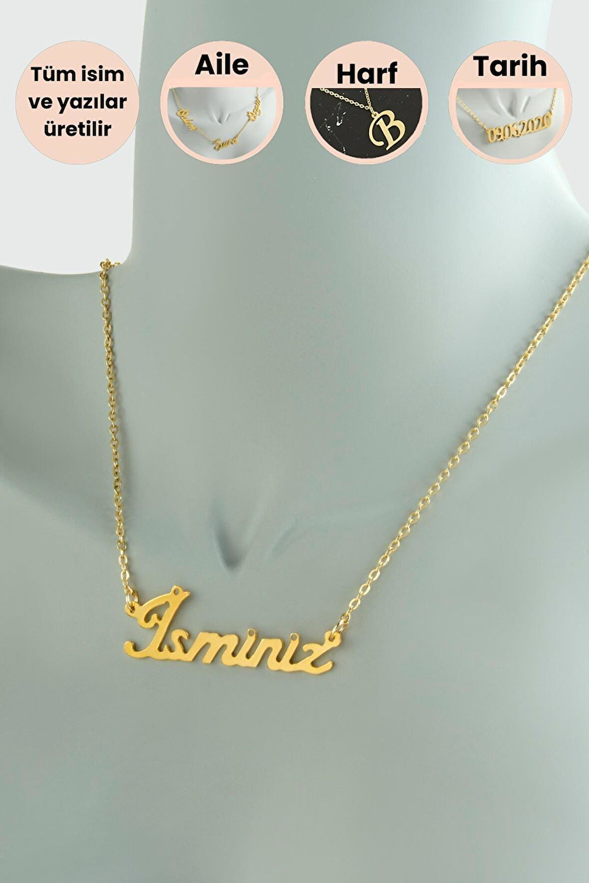 Kişiye Özel İsim Yazılı Kolye
