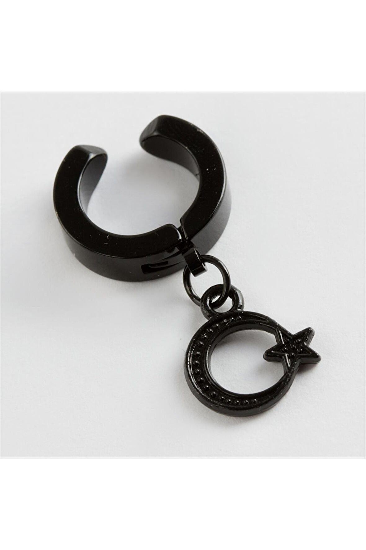 Ay Yıldız Çelik Erkek Küpe (Kıstırmalı) 1 Adet