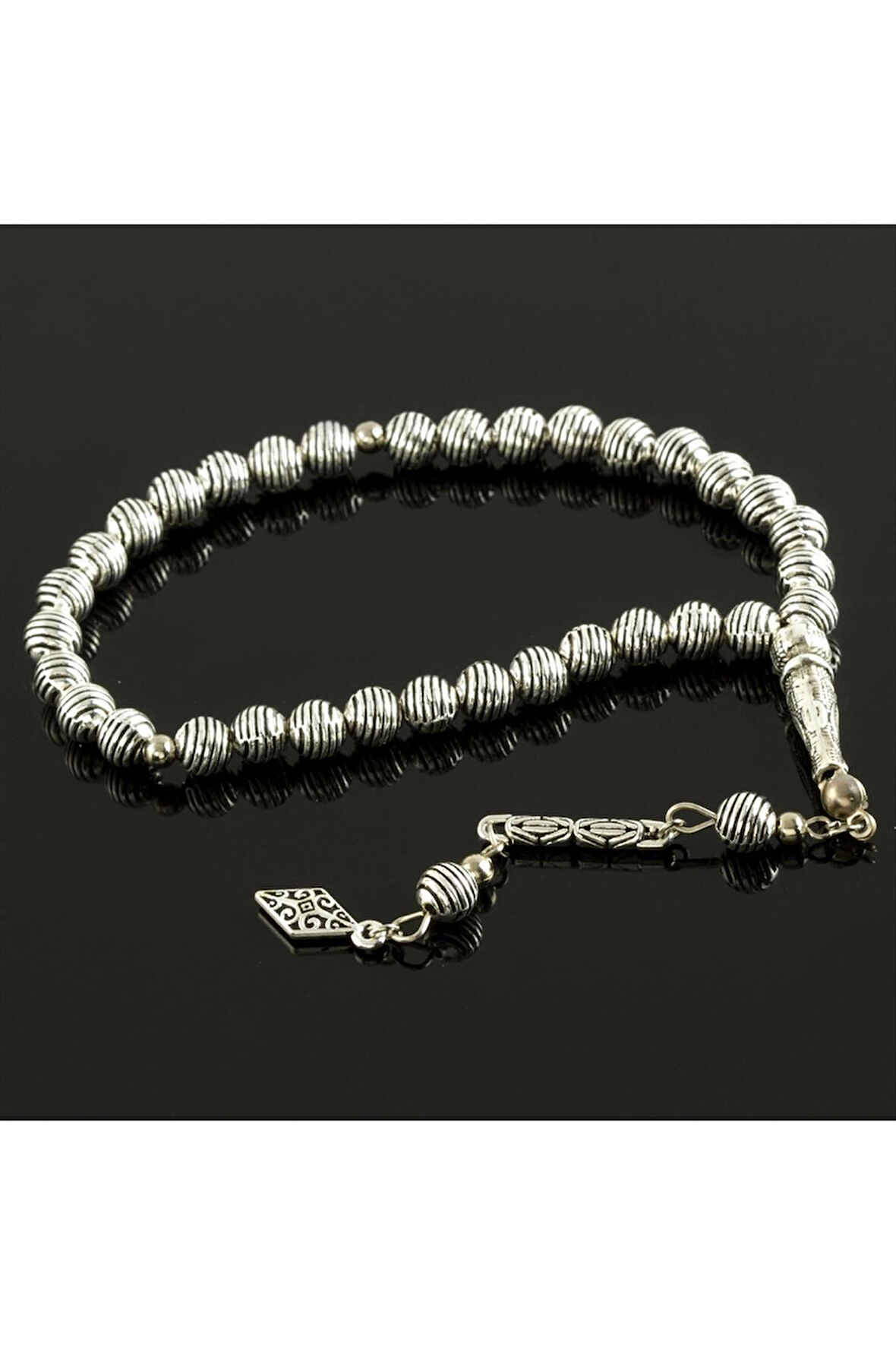 Çizgili Metal Tesbih 0,8 mm