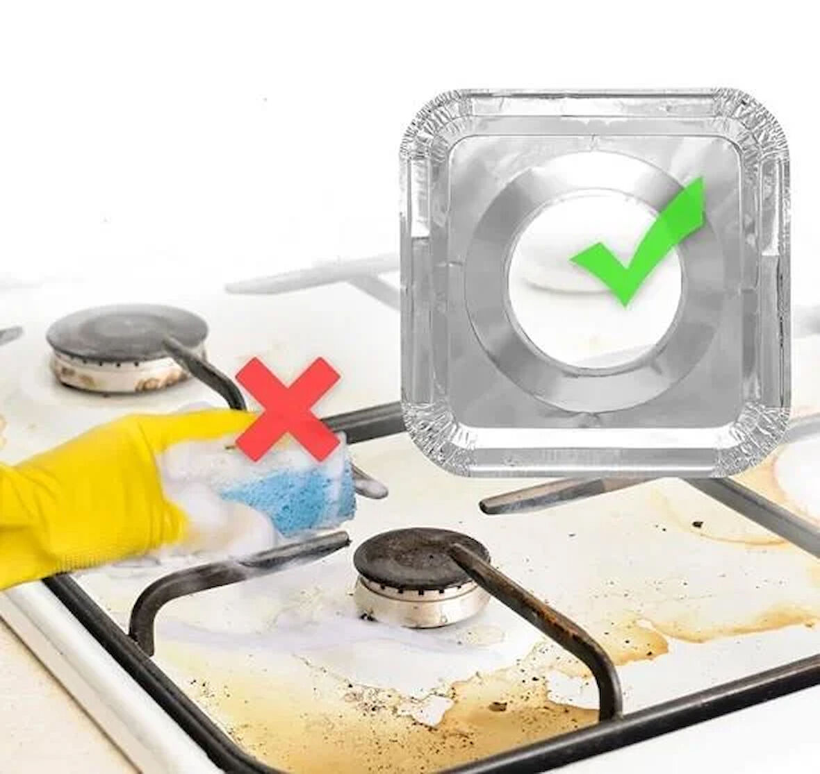 10 Adet Alüminyum Ocak Koruyucu Folyo