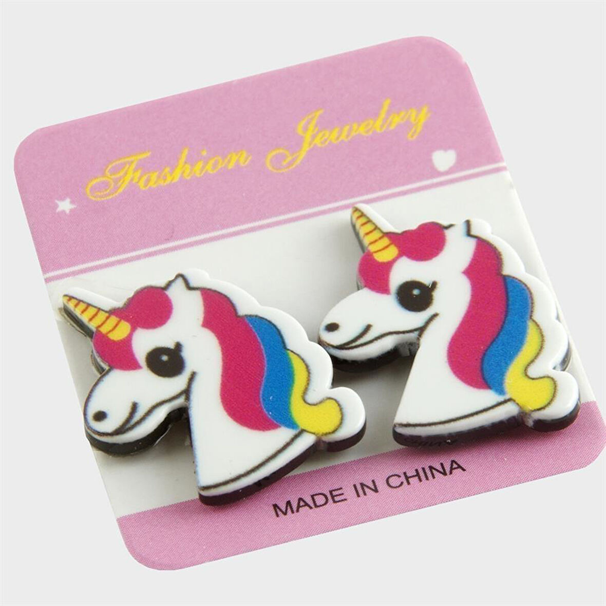 Unicorn Mıknatıslı Plastik Çocuk Küpesi