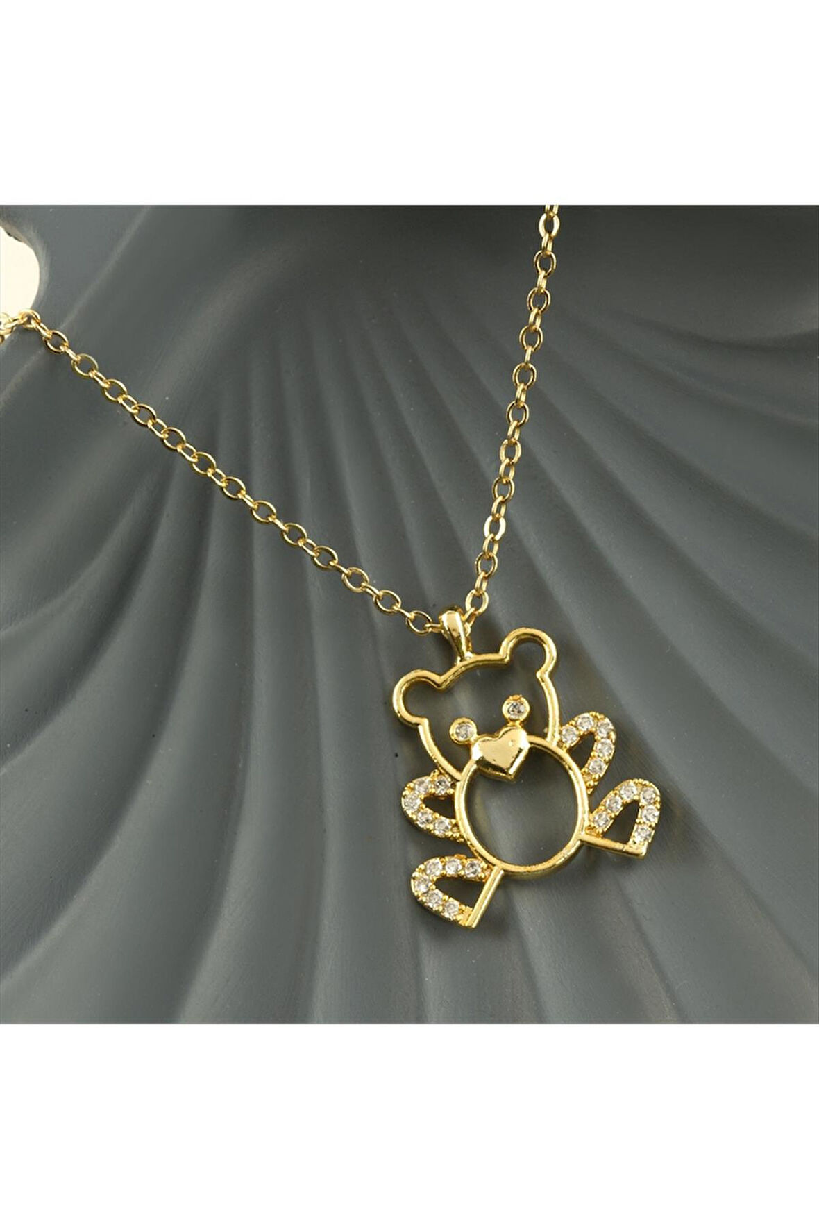Ayıcık Zirkon Taşlı Trend Kolye