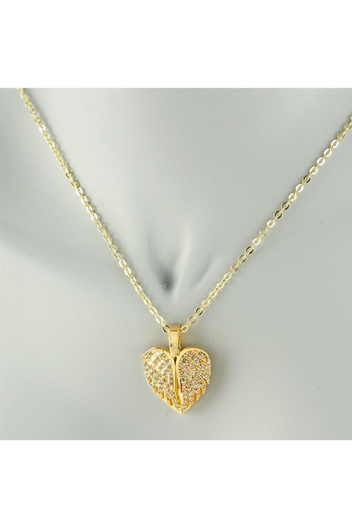 Kanat Açılır Kapanır Zirkon Taşlı Trend Kolye