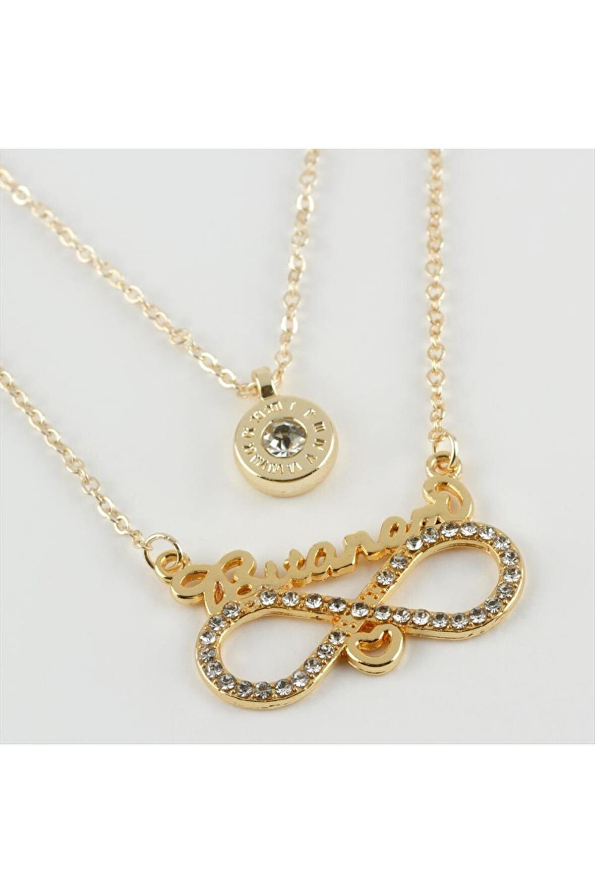 Bitanem Yazılı Sonsuzluk Figürlü Yeni Sezon İkili Kolye