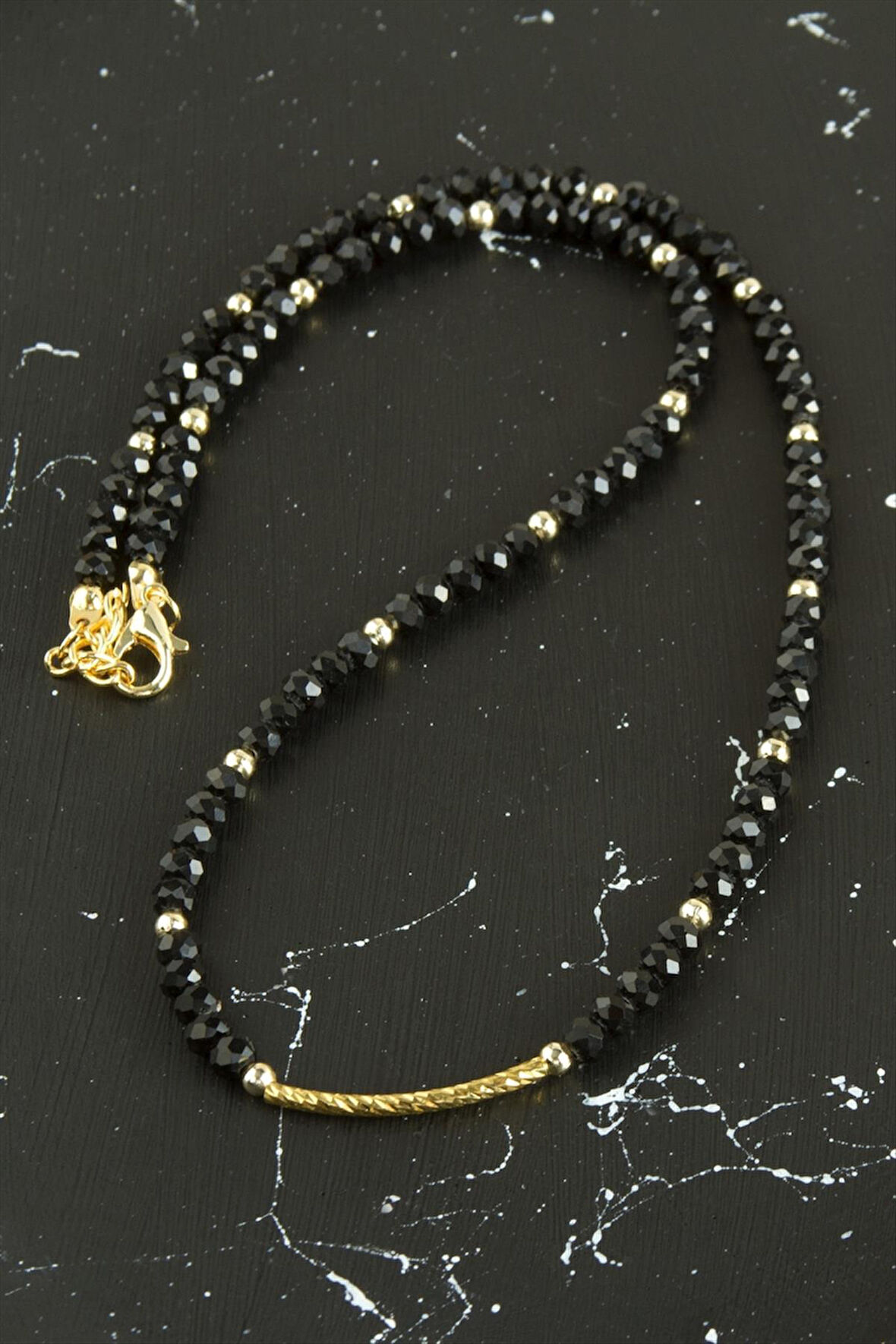 Lazer Kesim Kristal Kolye