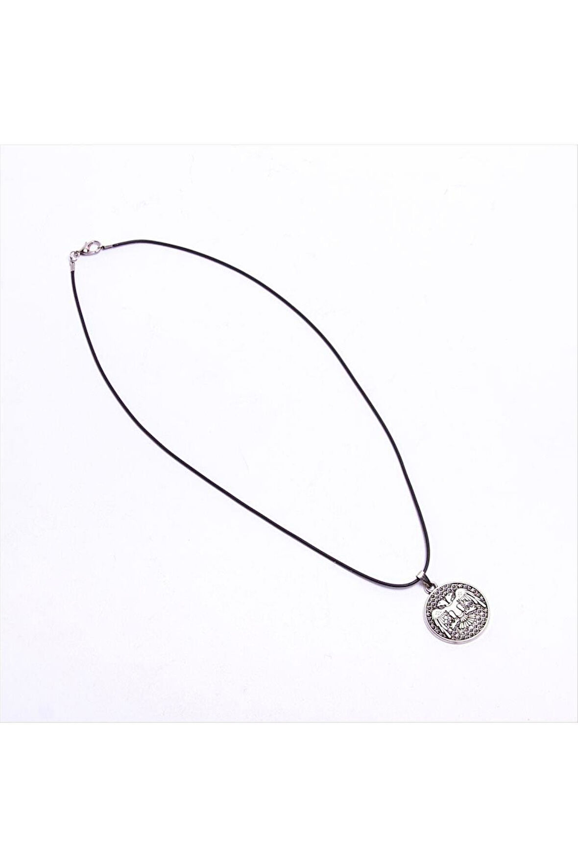 Çift Başlı Kartal Figürlü Vinlex Deri Kolye